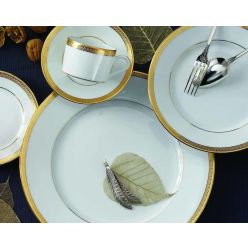 MALMAISON  GOLD  WITH FILET 5 PIECE PLACE SETTING