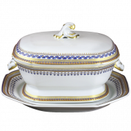 CHINOISE BLUE TUREEN AND PLATTER