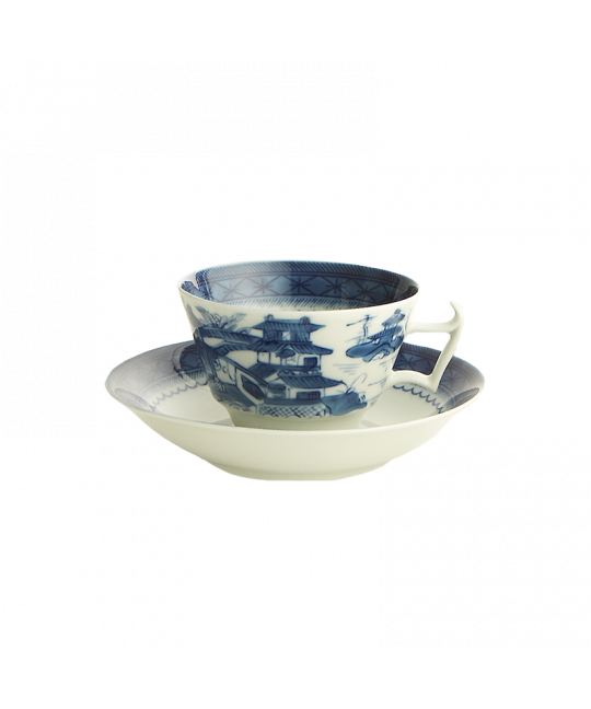 Blue Canton Tea Cup & Saucer - Thumbnail 2