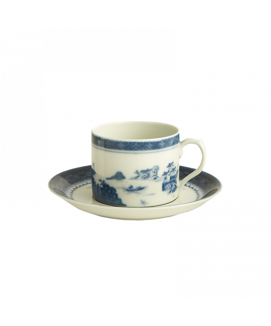 Blue Canton Tea Cup & Saucer - Thumbnail 4