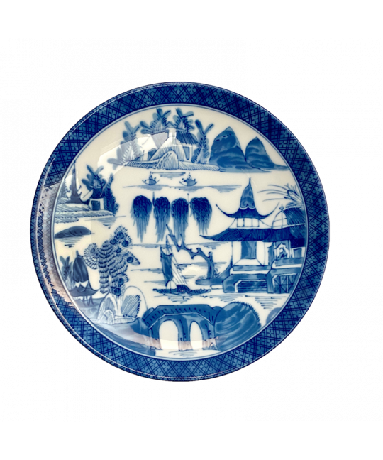 Mottahedeh Blue Canton Coupe Plate - Thumbnail 2