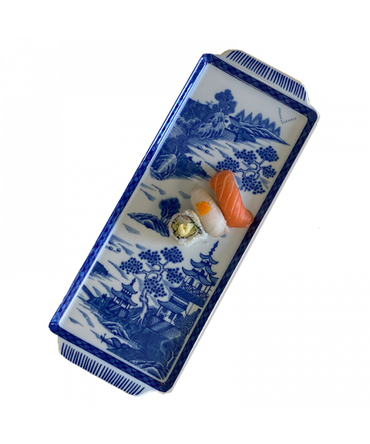 Blue Canton Sandwich Tray