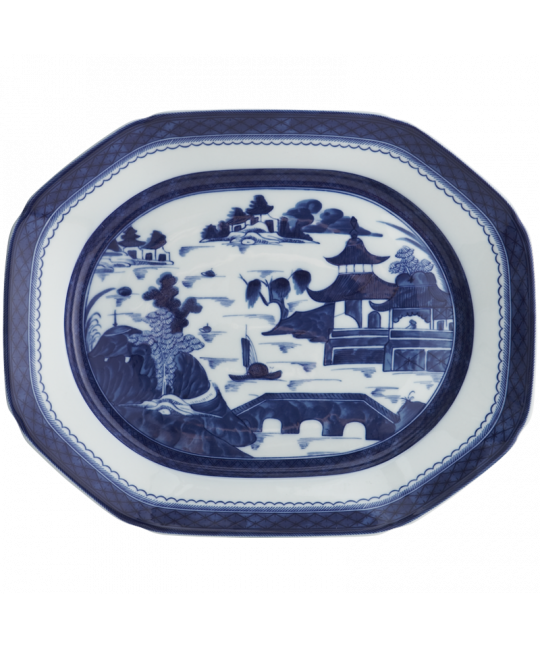 Mottahedeh Blue Canton Large Octagon Platter - Thumbnail 2