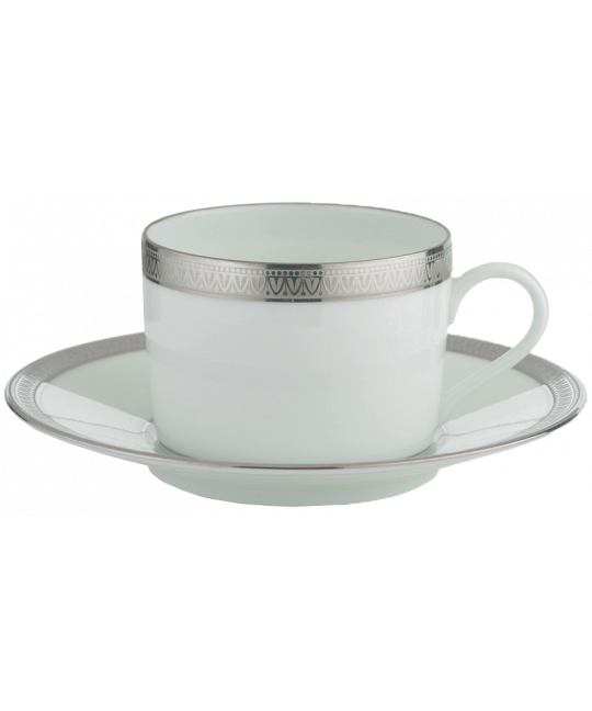 Malmaison Platinum with Filet Tea Cup and Saucer