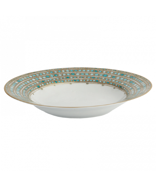 Syracuse Turquoise French Rim Soup Plate