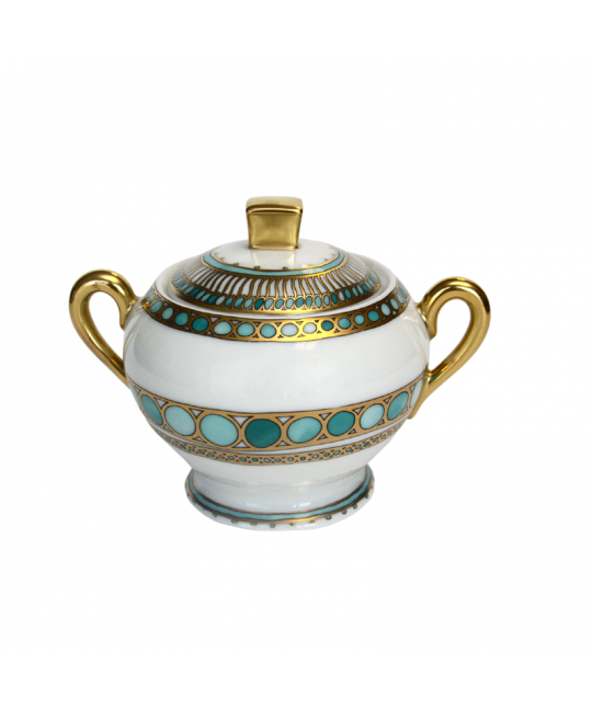 SYRACUSE TURQUOISE SUGAR BOWL