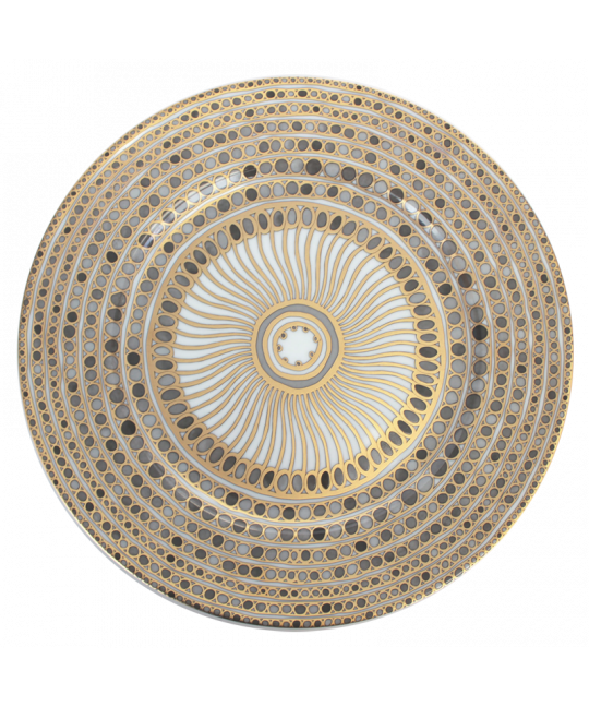 SYRACUSE TAUPE PRESENTATION PLATE