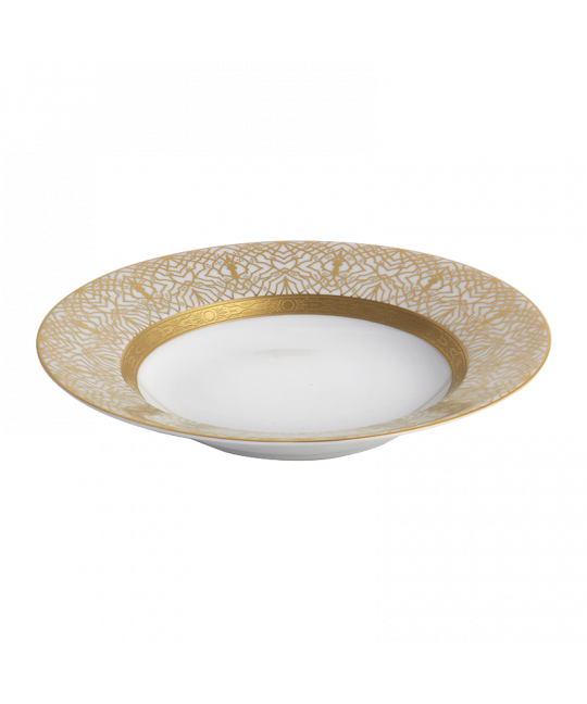 FARAHNAZ WHITE FRENCH RIM SOUP PLATE