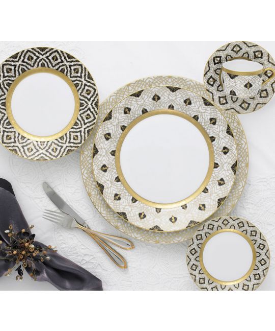 FARAHNAZ BLACK 5 PIECE PLACE SETTING
