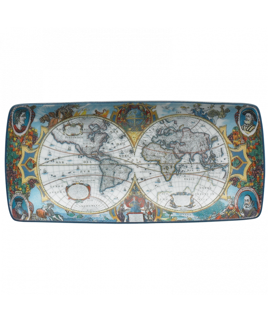 WORLD MAP HONDIUS RECTANGULAR TRAY - Thumbnail 2