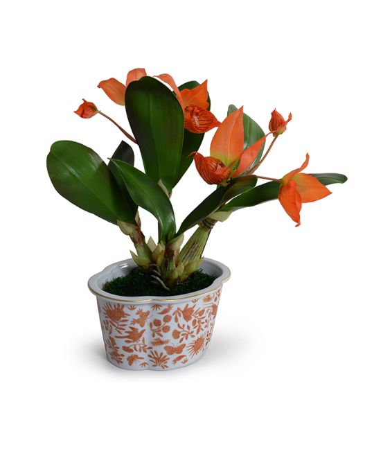 Sacred Bird & Butterfly Lobed Cachepot - Thumbnail 2