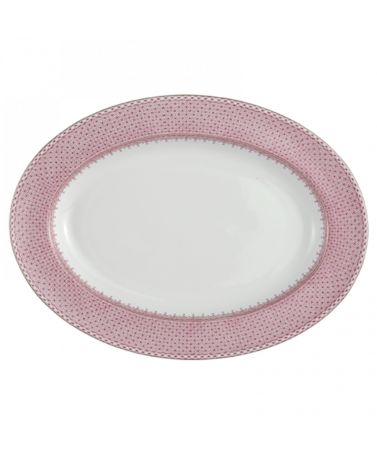 Pink Lace Oval Platter