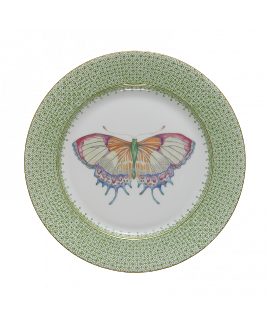Green Lace Dessert Plate w/ Butterfly - Thumbnail 3