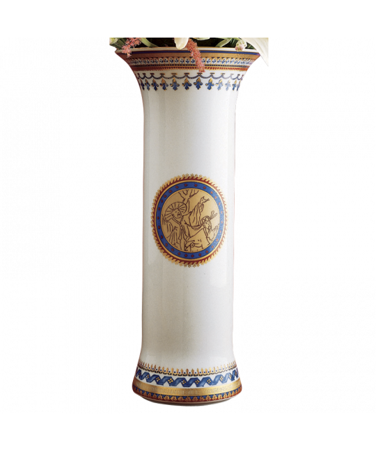 Chinoise Blue Trumpet Vase