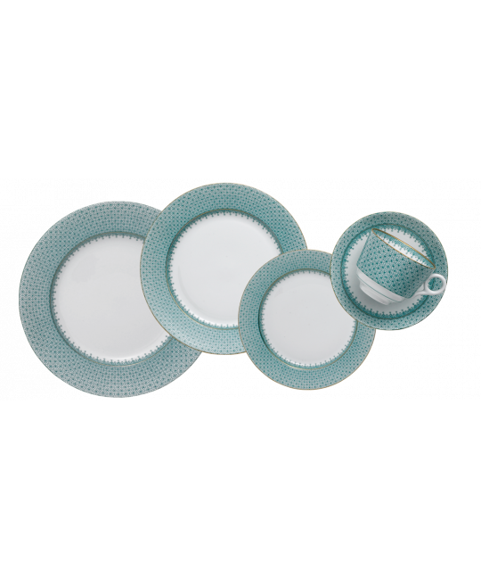 Green Leaf Lace 5pc Place Setting