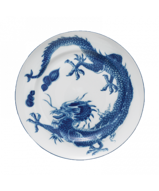 Dragon Salad Dessert Plate 8610069 BLUE TRIM Mottahedeh BLUE DRAGON 
