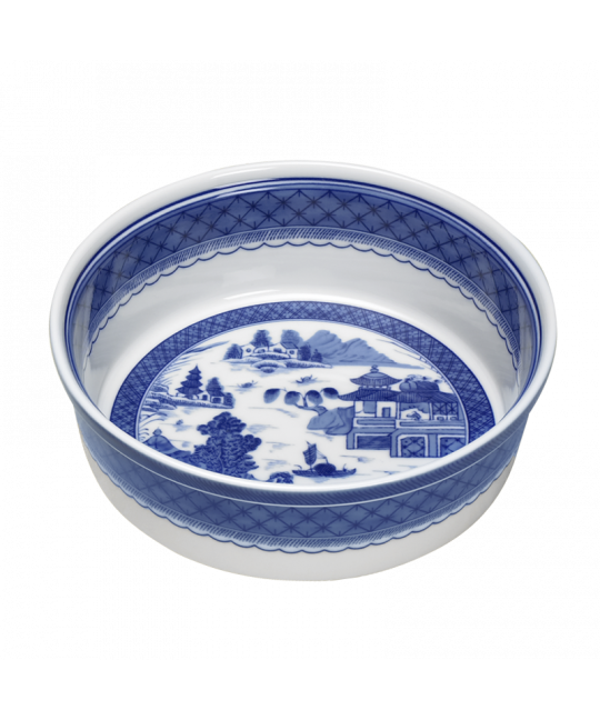 Blue Canton Round Souffle