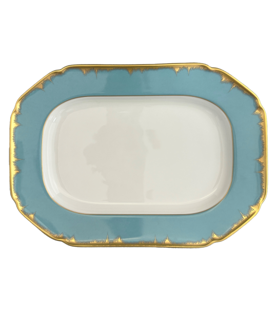 Chelsea Feather Turquoise Cookie Plate