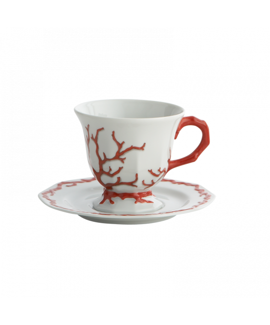 Barriera Corallina Red Tea Cup & Saucer