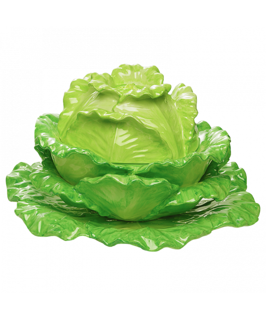 Lettuce Tureen and Stand, Large