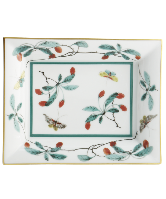 FAMILLE VERTE RECTANGULAR TRAY LARGE