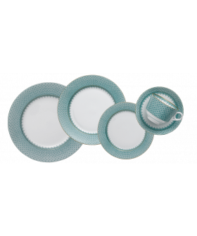 GREEN LEAF LACE 5PC PLACE SETTING