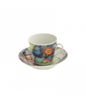 TOBACCO LEAF TEA CUP AND SAUCER