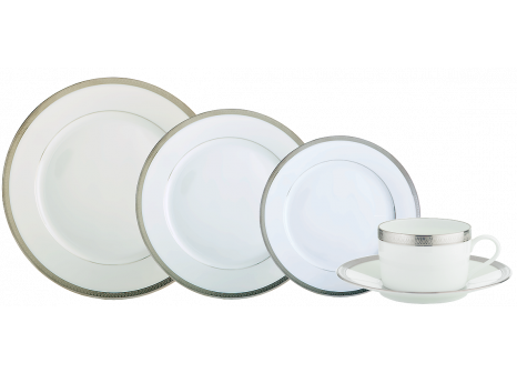 MALMAISON PLATINUM WITH FILET  5 PIECE PLACE SETTING