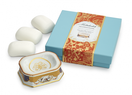 GOLDEN BUTTERFLY HEIRSAVONARE GIFT SOAP SET