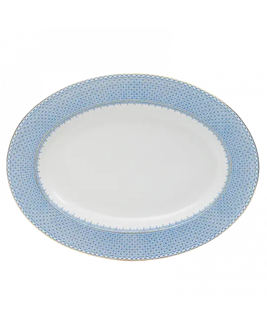 CORNFLOWER LACE OVAL SERVING PLATTER FINE CHINA