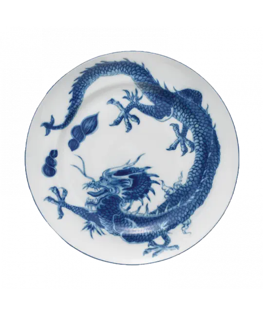 Sea Dragon Fitz and Floyd in Glaze Blue Salad Dessert Plate