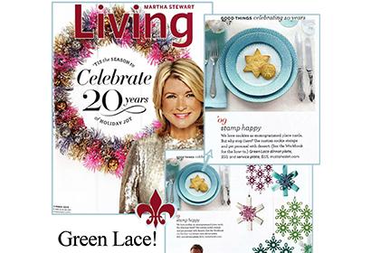 Martha Stewart Living: Green Lace Stamp Happy